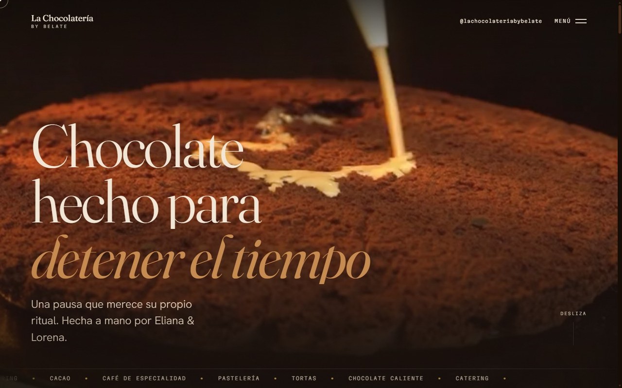 La Chocolatería by Belate — cinematic editorial site for a chocolate atelier built by Lumo